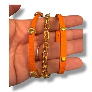 Henri Bendel Wrap Orange and Gold Bracelet